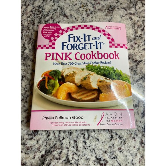 Fix-It and Forget-It Pink Cookbook Slow Cooker Recipes Avon Breast Cancer 2012 - Picture 1 of 8